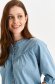 Blue women`s blouse cotton loose fit with puffed sleeves 5 - StarShinerS.com
