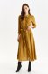 Brown dress thin fabric shirt dress cloche with elastic waist 2 - StarShinerS.com