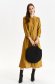 Brown dress thin fabric shirt dress cloche with elastic waist 4 - StarShinerS.com