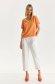 Orange women`s blouse thin fabric loose fit with v-neckline 2 - StarShinerS.com