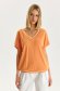 Orange women`s blouse thin fabric loose fit with v-neckline 1 - StarShinerS.com