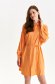 Rochie tip camasa din material subtire portocalie cu croi larg si maneci bufante - Top Secret 1 - StarShinerS.ro