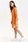 Orange dress thin fabric shirt dress loose fit with puffed sleeves 5 - StarShinerS.com
