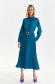 Rochie plisata din material subtire albastru petrol in clos cu elastic in talie - Top Secret 3 - StarShinerS.ro