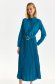 Petrol blue dress pleated thin fabric cloche with elastic waist 1 - StarShinerS.com