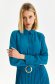 Petrol blue dress pleated thin fabric cloche with elastic waist 2 - StarShinerS.com