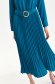 Petrol blue dress pleated thin fabric cloche with elastic waist 6 - StarShinerS.com
