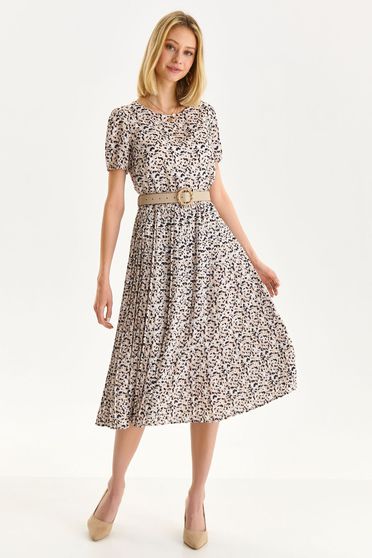 Flowy dresses, Dress thin fabric cloche with elastic waist with puffed sleeves - StarShinerS.com