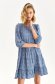 Blue dress short cut loose fit thin fabric with puffed sleeves 1 - StarShinerS.com