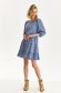 Blue dress short cut loose fit thin fabric with puffed sleeves 2 - StarShinerS.com