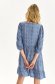 Blue dress short cut loose fit thin fabric with puffed sleeves 3 - StarShinerS.com
