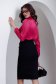 Fuchsia women`s blouse from satin loose fit ruffled collar 2 - StarShinerS.com