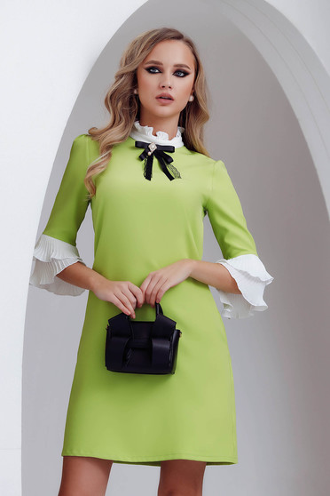 Online Dresses, Lightgreen dress elastic cloth slightly elastic fabric with pockets a-line - StarShinerS.com