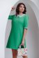 Rochie din stofa usor elastica verde scurta cu croi in a si guler decorativ - Fofy 1 - StarShinerS.ro