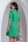 Rochie din stofa usor elastica verde scurta cu croi in a si guler decorativ - Fofy 2 - StarShinerS.ro