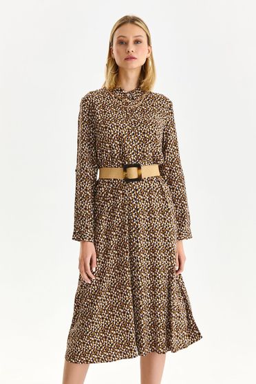 Online Dresses, Lightbrown dress shirt dress thin fabric cloche - StarShinerS.com