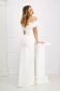 Ivory dress long cloth with ruffle details cut material naked shoulders 5 - StarShinerS.com