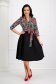 Midi cloche dress with floral print elastic cloth wrap over front - StarShinerS 5 - StarShinerS.com
