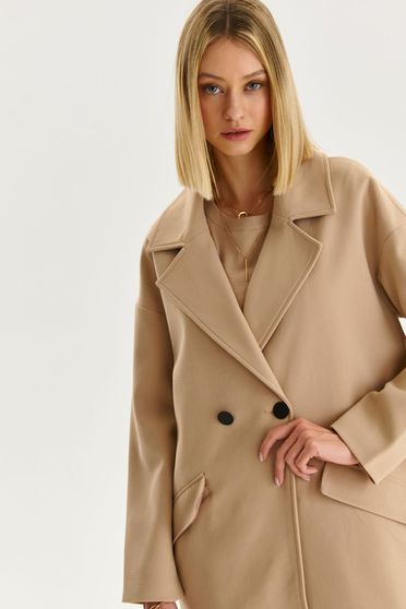 Coats, Nude coat elastic cloth loose fit with pockets - StarShinerS.com