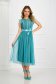 Turquoise dress from tulle cloche with elastic waist knitted lace 3 - StarShinerS.com