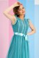 Turquoise dress from tulle cloche with elastic waist knitted lace 1 - StarShinerS.com