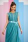 Turquoise dress from tulle cloche with elastic waist knitted lace 2 - StarShinerS.com