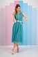 Turquoise dress from tulle cloche with elastic waist knitted lace 4 - StarShinerS.com