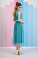 Turquoise dress from tulle cloche with elastic waist knitted lace 5 - StarShinerS.com