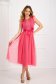 Pink dress from tulle cloche with elastic waist knitted lace 3 - StarShinerS.com