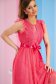 Rochie din tul roz in clos cu elastic in talie si aplicatii de dantela tricotata 6 - StarShinerS.ro