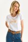 White t-shirt slightly elastic cotton loose fit with rounded cleavage 1 - StarShinerS.com