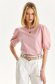 Lightpink t-shirt slightly elastic cotton loose fit with puffed sleeves 2 - StarShinerS.com
