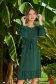 Rochie din georgette verde-inchis in clos cu elastic in talie si cordon detasabil - Lady Pandora 1 - StarShinerS.ro