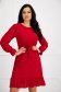 Red Georgette Dress in Flared Style with Elastic Waist and Detachable Belt - Lady Pandora 1 - StarShinerS.com