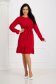 Red Georgette Dress in Flared Style with Elastic Waist and Detachable Belt - Lady Pandora 3 - StarShinerS.com