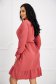 Brick Red Georgette Dress in A-line with Waist Elastic and Scarf-Style Collar - Lady Pandora 3 - StarShinerS.com