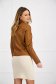 Brown jacket from ecological leather straight lateral pockets 2 - StarShinerS.com