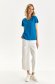 Blue t-shirt slightly elastic cotton loose fit with rounded cleavage 2 - StarShinerS.com