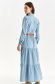 Blue dress shirt dress cotton cloche with front pockets 3 - StarShinerS.com