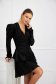 Black dress cotton high shoulders with v-neckline 1 - StarShinerS.com