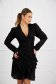 Black dress cotton high shoulders with v-neckline 2 - StarShinerS.com