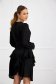 Black dress cotton high shoulders with v-neckline 3 - StarShinerS.com