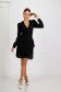 Black dress cotton high shoulders with v-neckline 4 - StarShinerS.com
