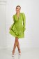 Lightgreen dress cotton high shoulders with v-neckline 4 - StarShinerS.com
