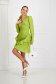 Lightgreen dress cotton high shoulders with v-neckline 5 - StarShinerS.com