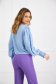 Lightblue women`s blouse georgette loose fit with puffed sleeves 3 - StarShinerS.com