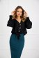Black women`s blouse georgette loose fit with puffed sleeves 2 - StarShinerS.com