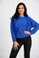 Blue women`s blouse georgette loose fit plumeti with ruffle details 1 - StarShinerS.com