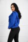 Blue women`s blouse georgette loose fit plumeti with ruffle details 2 - StarShinerS.com
