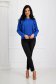 Blue women`s blouse georgette loose fit plumeti with ruffle details 3 - StarShinerS.com